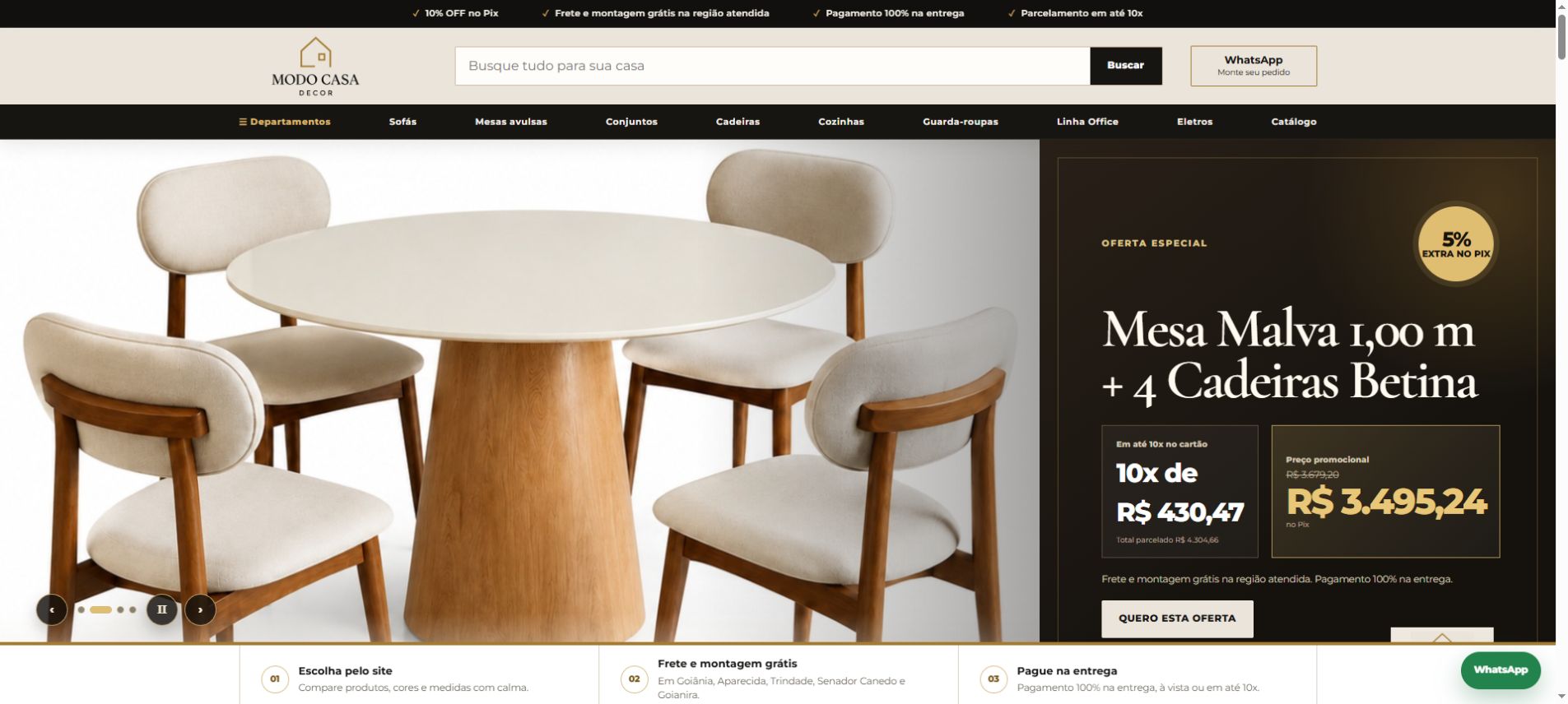 Captura real do site publicado da Modo Casa Decor